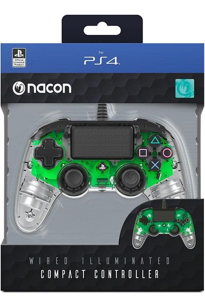 Nacon Illuminated  Wired Compact Controller for PlayStation 4 - Green