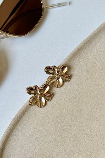 Lavian Accessories Gold Flora Çiçek Küpe