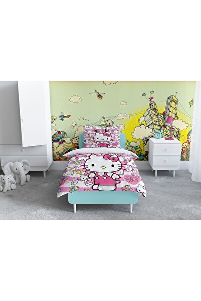 EVSEHOMES مجموعة مفروشات هالو كيتي الملونة