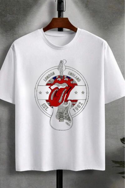 Massgai Унісекс бавовняна футболка з принтом Rolling England, оверсайз, корот...