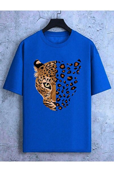 Massgai Μπλουζάκι Unisex Oversize με Leopard Print - Κοντό μανίκι, 100% βαμβάκι