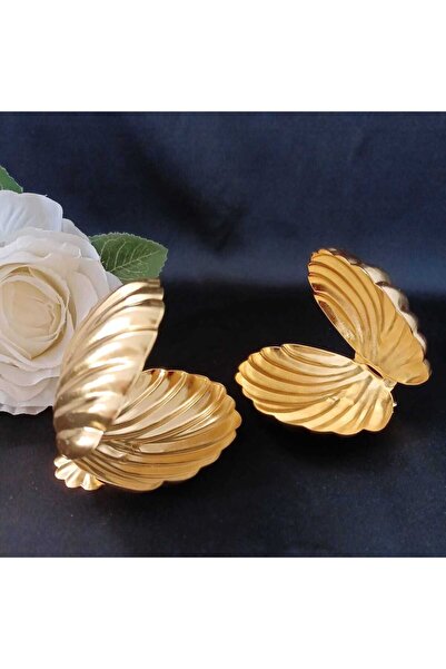 VAZO DEKOR decorative snack bowl delight bowl oyster model metal coffee side chocolate presentation plate and ring