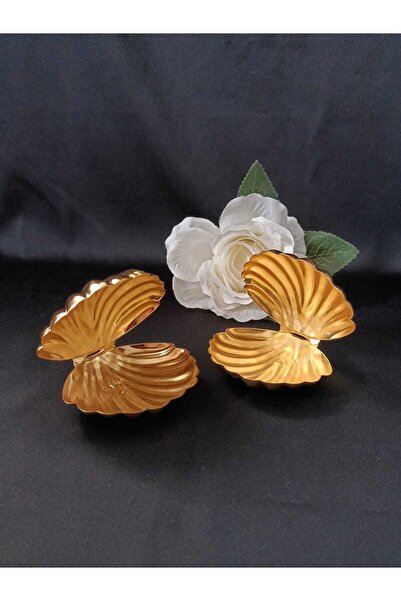 VAZO DEKOR decorative snack bowl delight bowl oyster model metal coffee side chocolate presentation plate and ring