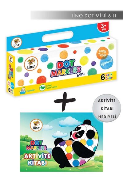 Lino Dot 6'lı Mini Set Karışık Aktivite Kitap Hediyeli