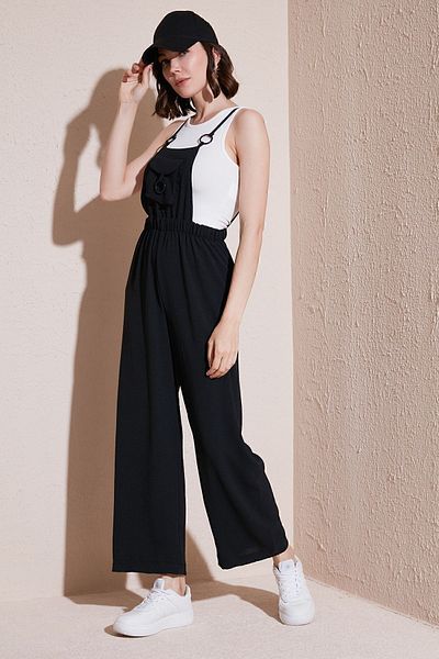 Lela Strappy Linen Blended Gardener Jumpsuit - TULUM66970232S4