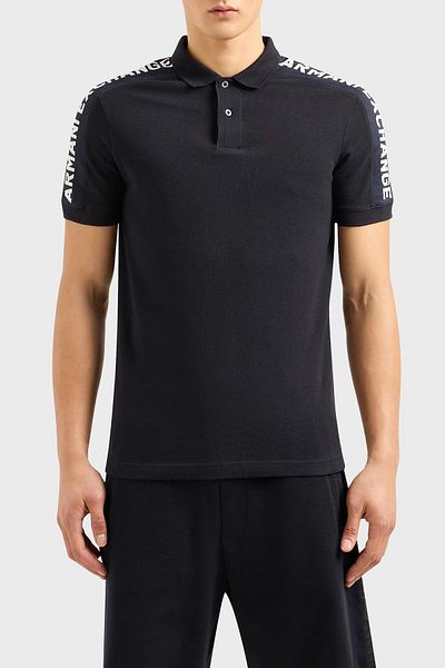 Armani Exchange Βαμβακερό κανονικό μπλουζάκι με λαιμόκοψη ανδρικό μπλουζάκι POLO NECK 3DZFLA ZJM5Z 1583