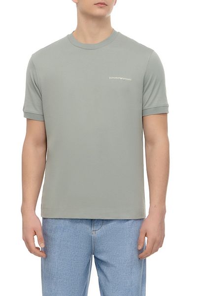Emporio Armani Tricou pentru bărbați, bumbac, cu sigla, cu potrivire normală, gri casual 3D1TN3 1JOCZ-0665