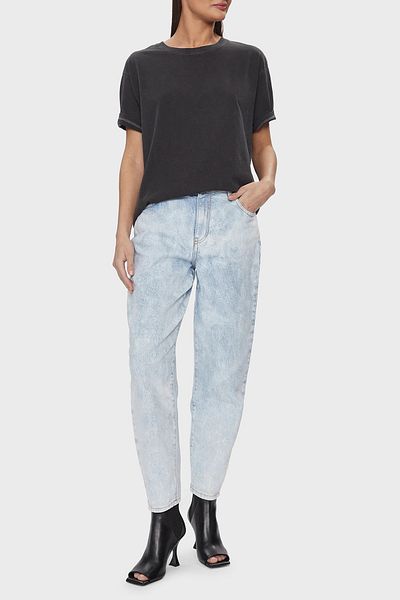 PİNKO Pinko Bumbac Talie Înaltă Mom Jeans DENIM PANTALONI 100379 A1MSPJ1