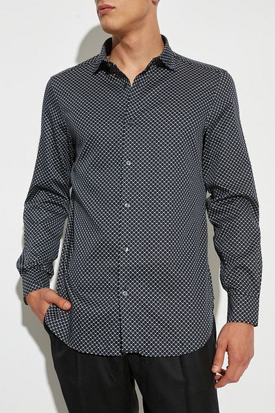 Emporio Armani Casual Black Men's Shirt - Long Sleeve, Shirt Collar, Woven 6d1c86 1npbz-f928