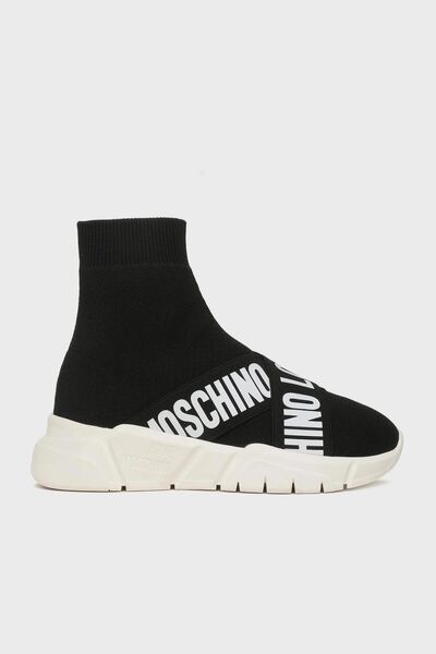 Love Moschino Logo Printed High Top Sports Shoes JA15263G1HIZ500A