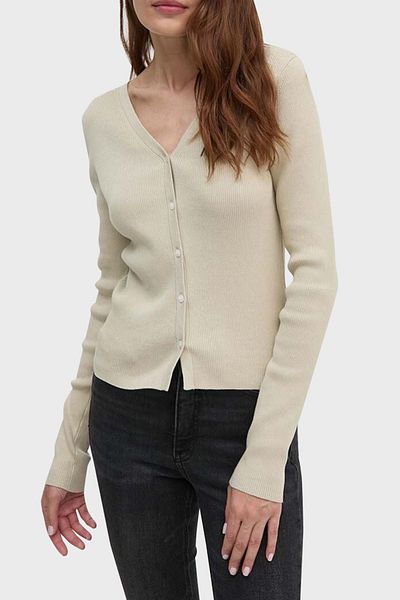 Calvin Klein Cotton Soft Cardigan with Logo - J20J 224239 Pd7