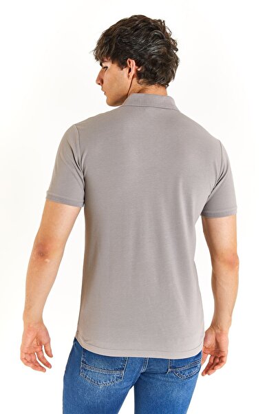 U.S. Polo Assn. ΒΑΣΗ. POLO ASSN. ΑΝΔΡΙΚΟ ΥΦΑΝΤΟ POLO ΛΑΙΜΟΣ ΣΚΟΥΡΟ ΓΚΡΙ T-SHIRT