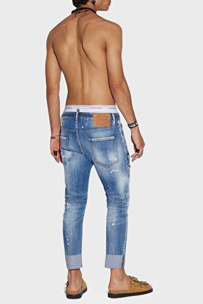 DSquared2 Cool Guy Streç Pamuklu Yırtık Detaylı Slim Fit Jeans Erkek KOT PANTOLON S74LB1252 S30342 4