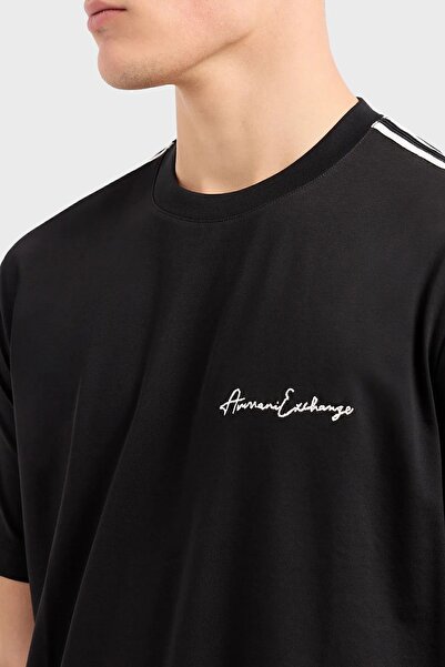 Armani Exchange Βαμβακερό μπλουζάκι με κανονική εφαρμογή ανδρικό μπλουζάκι με λαιμόκοψη 8NZTSG ZJ9AZ 1200