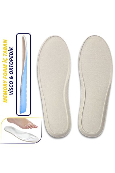 Foottab Visco Konfor Ortopedik Ayakkabı Tabanlık, Memory Foam Yumuşak Spor Ay...