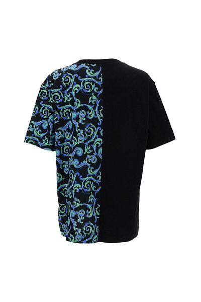 VERSACE JEANS COUTURE طاقم الرقبة تي شيرت أسود للرجال 74gahe06cj00e899