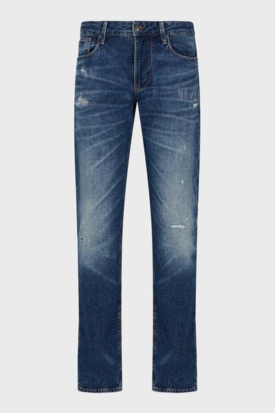 Emporio Armani J06 بنطلون جينز رجالي منخفض الخصر بقصة ضيقة 3D1J06 1D06Z 0942