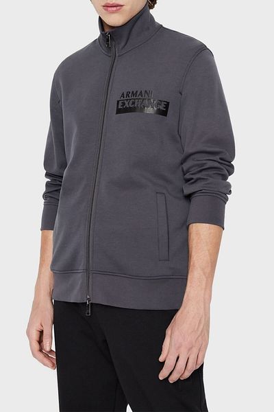Armani Exchange Λογότυπο Βαμβακερό φερμουάρ Όρθιο γιακά κανονική εφαρμογή Ανδρικό ιδρώτα 6lzmbf Zjcaz 1978