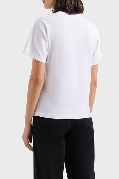 Emporio Armani تي شيرت قطني بقصة عادية ورقبة دائرية تي شيرت 3D2T7T 2JIDZ 0100