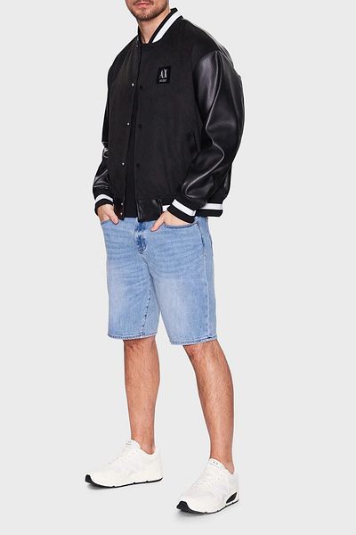 Armani Exchange Cotton Flexible Slim Fit Denim Bermuda Ανδρικά Bermuda 3rzj65 Z3ugz 1500