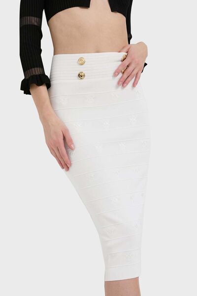 PİNKO Pinko Düğme Detaylı Yüksek Bel Midi Boy Kalem Etek  ETEK 102883A1LKZ04