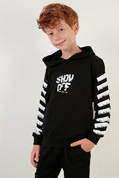 Lela Cotton Printed Hooded Boy Suit with Pockets 5922016