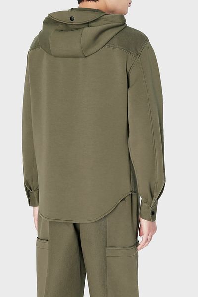 Armani Exchange Cotton Relaxed Fit Double Pocket Hooded Shirt Men's SHIRT 6RZCL1 Z196Z 1784