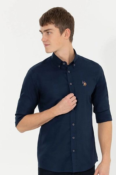 U.S. Polo Assn. Мъжка тениска с яка от 100% памук с лого на US Polo, мъжка риза G081SZ0041826727