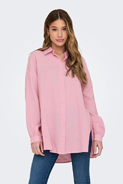 ONLY Onlthyra Βαμβακερό πουκάμισο με ώμους - κανονική εφαρμογή 15267998