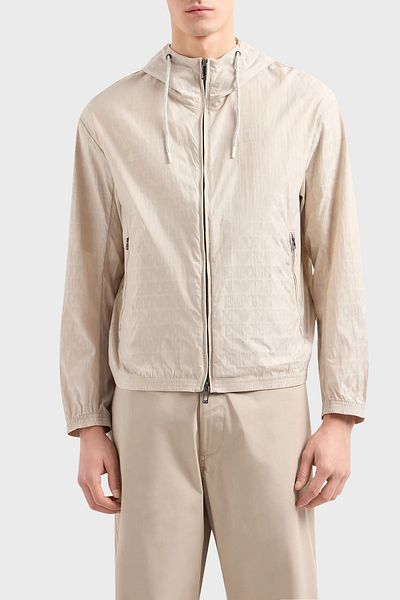 Emporio Armani معطف رجالي موسمي بغطاء للرأس بقصة عادية 3D1BH4 1NNXZ 06G2