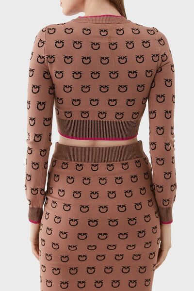 PİNKO Μοτίβο λογότυπου Pinko με στάμπα με μακρυμάνικο κανονική εφαρμογή Crop Sweat SWEAT 101561 Α112 CZ3