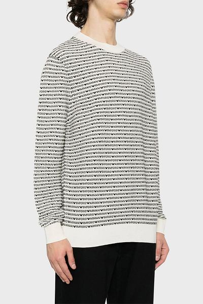 Emporio Armani 100% Wool Logo Crew Neck Sweater Men's SWEATER