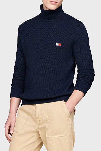 Tommy Jeans Yünlü Slim Fit Balıkçı Yaka Sweat Erkek SWEAT DM0DM19434 C1G