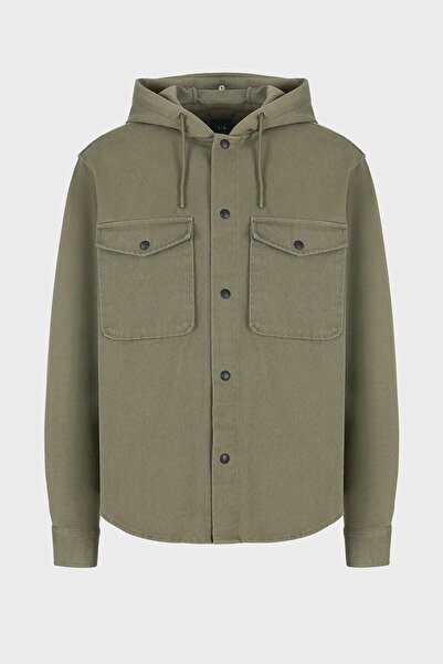 Armani Exchange Cotton Relaxed Fit Double Pocket Hooded Shirt Men's SHIRT 6RZCL1 Z196Z 1784