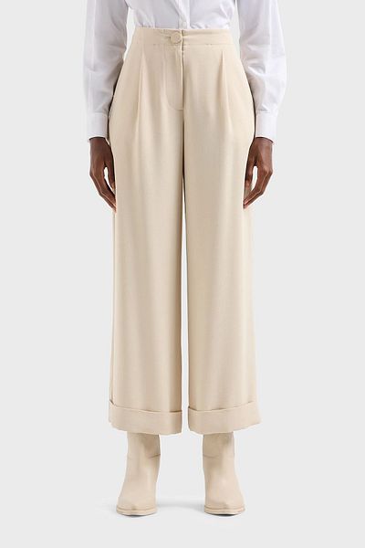 Armani Exchange High Waist Relaxed Fit Wide Leg Trousers PANT 3DYP31 YN1QZ 1787