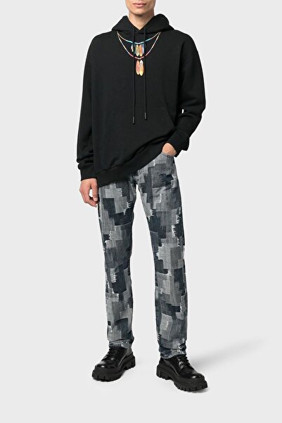Marcelo Burlon Pamuklu Oversize Kapüşonlu Sweat Erkek SWEAT CMBB040C99FLE0021025