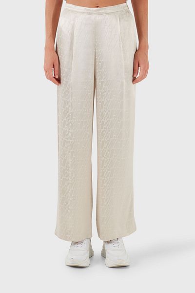 Armani Exchange High Waist Jacquard Wide Leg Trousers - Pant 6DYP19 YN3VZ 1998