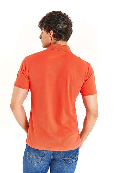 U.S. Polo Assn. US POLO ASSNMEN'S WOVEN POLO COLLAR POMEGRANATE FLOWER T-SHIRT