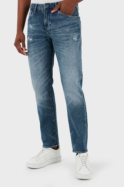 Armani Exchange J13 Ripped Detail Slim Fit Jeans Men's JEANS PANT 3DZJ13 Z1Y9Z 1500