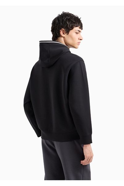 Emporio Armani Men's Black Sweatshirt - Cotton, Hooded, Long Sleeve, Logo 6D1M99 1Jrrz-0999