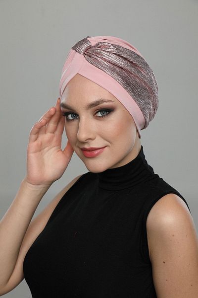 Fidan Ειδικά σχεδιασμένο Banded Powder Ready Turban Hijab Bonnet