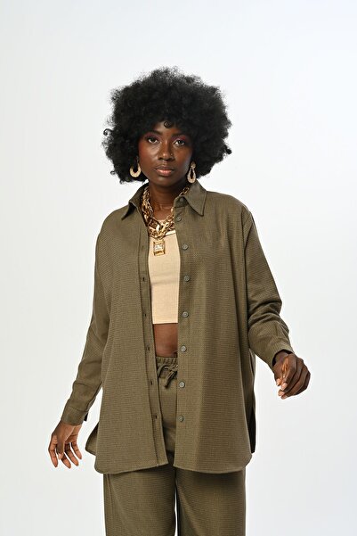 Orfeo Negro Women's Oversize Shirt - Solid Color, Glitter Design