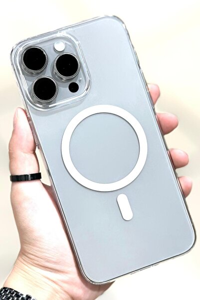 Vip Case Apple Iphone 15 Pro Magsafe Animasyonlu Sararmaz Kararmaz Sert Şeffaf Parlak Orjin Kılıf