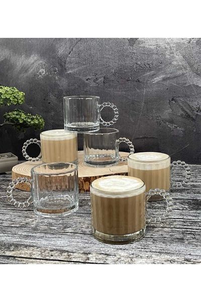 hazztasarım 250ml Cup Mug with 6 Glass Beads - for Tea, Coffee and Soft Drinks