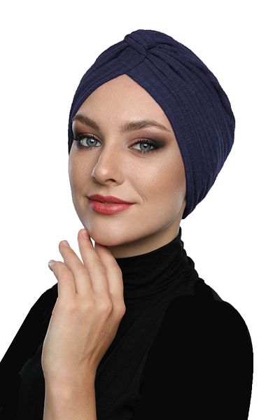 fidan bone Cotton Banded Cross Lined Ready-Made Turban Hijab Bonnet