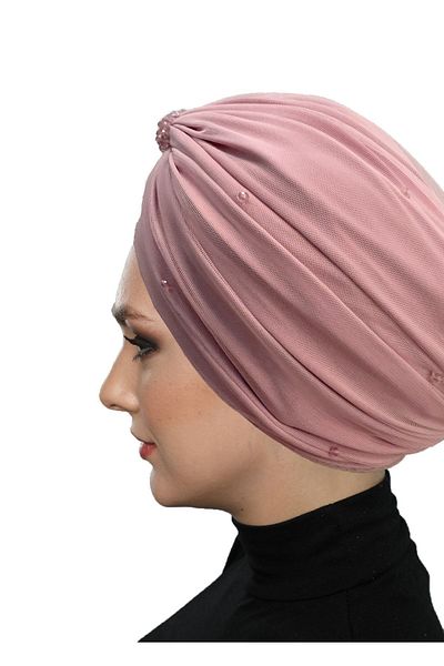 fidan bone Βραδινό καπό Hijab τουρμπάνι με επένδυση από κρυστάλλινο τούλι