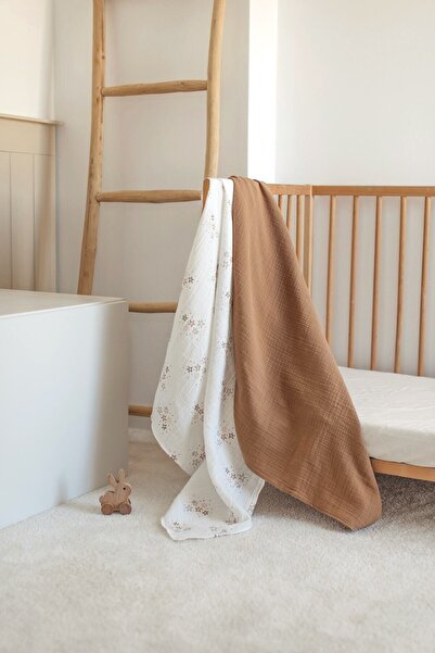 Bedeca Set of 2 100% Organic Cotton Muslin Baby Blanket - Star Printed 90x100 Multi-Purpose Muslin Blanket Set