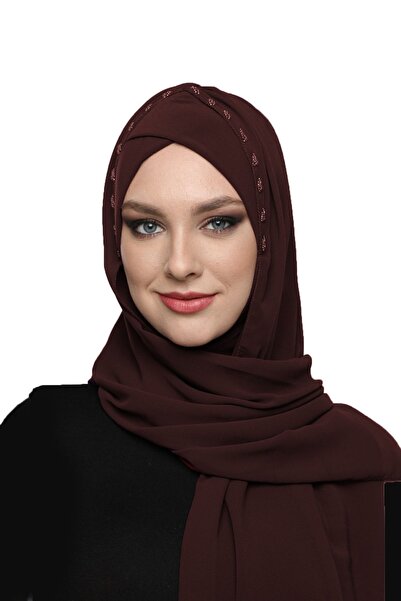 fidan bone غطاء رأس طبي جاهز للصلاة مع حجر تاكماتيك بني اللون، مناسب للاستخدا...