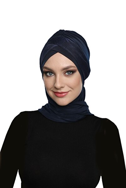 fidan bone Сірий тюрбан з підкладкою, з перехресним піке, готовий до носіння