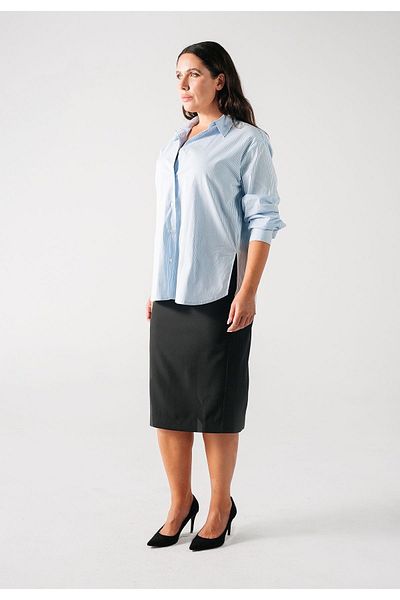 LUOKK Cămașă din popelin cu dungi Carleen Plus Size